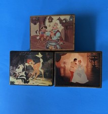 3 Disney Wood Music Jewelry Boxes Reuge Swiss: Pinocchio, Bambi, Sleeping Beauty picture