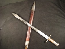 Swiss Model 1911 Pioneer Sawback Sword Bayonet + Early Sheath Neuhausen Mint picture