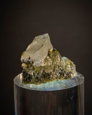 Fine 42g Epidote with Quartz Crystal Cluster Raw Mineral Specimen 1.5” picture