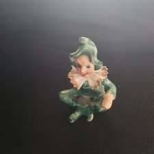 Vintage Occupied Japan Ceramic Jester Pixie Fairy Elf Whimsical 3” Figurine picture