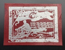 c1910 Large Cornell University Crew Rowing Tobacco Leather College Yell 3.5x2.5 picture