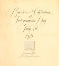 Signed by 5, July 4th 1976 Bicentennial Celebration Philadelphia Itinerary (JSA) picture