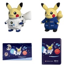 RARE Pokemon Center EXCLUSIVE Astronaut Pikachu Plush Pair Playmat Binder picture