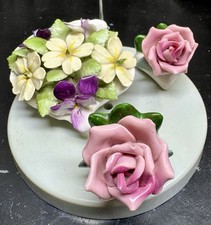 Vintage German Porcelain Card Holders/ Flower Arrangement Dresden/ Royal Dolton picture