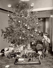 VINTAGE CHRISTMAS ANTIQUE STYLE TREE WINTER PHOTO - 4x6 Glossy Printed Photo picture