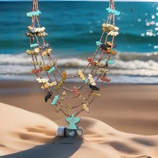 Vintage Zuni Fetish Necklace Earring Set Fine Detail Lovely Symmetry & Colration picture