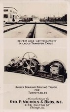 J76/ Chicago Illinois RPPC Postcard c1937 Nichols Railroad Turntable 338 picture