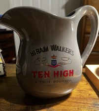 Vintage Hiram Walker's Ten High Bourbon Advertising Pub Jug, No Chips or Cracks picture