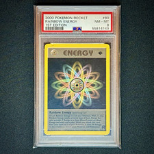 2000 Pokémon Rocket Rainbow Energy #80 1st Edition PSA 8 Vintage  picture