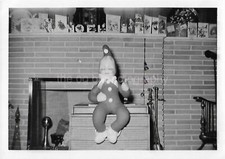 Vintage FOUND CHRISTMAS PHOTOGRAPH Black And White Snapshot ORIGINAL Elf 28 7 J picture