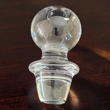 Vtg Large Heavy Clear Crystal Decanter Stopper 4