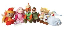 Vtg Disney Store Set of 5 Robin Hood Bean Bag Plushes + Black Cauldron Fairfolk picture