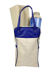 Vintage 70s Thermos King Seeley Picnic Set Metal Thermos Lunch Box Bag Blue picture