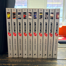 Initial D Manga Vol 1-10 Tokyopop English OOP Lot Set + Vol 4 LTD Card Map picture
