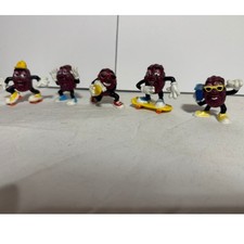 Vintage 1988 California Raisins PVC Figures Lot of 5 Hardees Toys Skateboard 80s picture