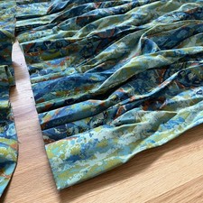 Vintage 60's mid century Blue pleated curtain set Aqua/BLue 41