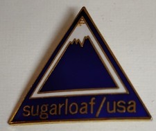 Vintage Sugarloaf Mountain USA Maine Ski Resort Triangle Lapel Pin picture