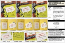 VTG Lot 3 Birthday Cards Notice Due Today Retro Office Humor Unused W/ Envelopes picture