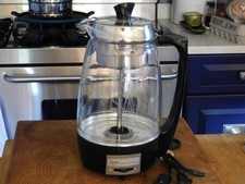 Vintage Proctor Silex Glass Coffee Percolator Mdl 70503 Floral Wheat Tested EXCD picture