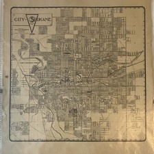 1909 City of Spokane, WA Map w/ Library of Congress Copyright Docs (Feller) picture