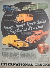 1937 Print Ad International Harvester Trucks 5 Models Shown Semi,Dump Truck picture