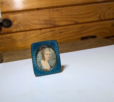REDUCED Antique Belle Époque Blue Guilloché Enamel Miniature Picture Frame picture