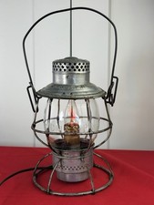 Vtg Adlake Reliable Railroad Lantern CM&StP Ry Milwaukee Road Etched Globe Lamp picture