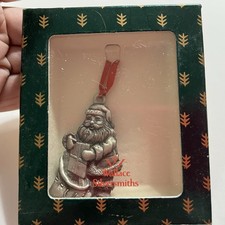 Wallace Silversmiths Pewter Santa with Gifts Ornament picture