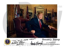 PRESIDENT DONALD TRUMP PERSONALIZED MESSAGE AUTOGRAPH CUSTOM 8x10 PHOTO picture
