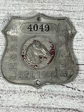 Antique  1906 St Louis 1 Horse Wagon License Badge Tag Plate Missouri 4049 picture