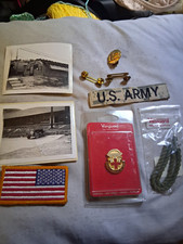 Vintage US Army Memorabilia Lot - Eisenhower Medical DUI Pin, B&W Photo Snapshot picture