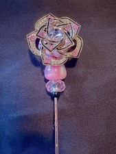 Luxury Handmade Cigar Nubber (Cigar Pick) - Gilded Bloom - Pink Rhinestone picture