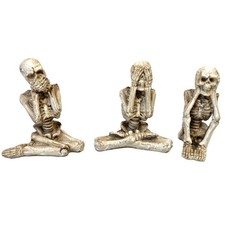 Hear No Speak No See No Evil Resin Skeleton Figurines 4