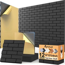 12Pack Acoustic Panels, Brick Pattern Sound Proof Panels for Walls picture