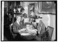 Photo:Mrs. C.C. Calhoun 1923 Woman Signing Document Interior Scene picture