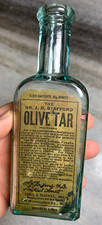 Antique Stafford's Staffords OLIVE TAR Medicine Bottle New York Label Labeled picture