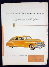 1946 Lincoln Magazine Print Ad Nothing Could Be Finer picture