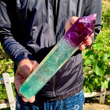 2.2LB  Natural unique colored fluorite pillar quartz crystal sample picture