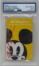 Michael Eisner Signed Walt Disney World Pass CEO 1984-2005 Mickey Mouse PSA/DNA picture