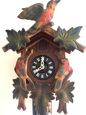 NICE LARGE ANTIQUE GERMAN BLACK FOREST DEEPLY CARVED TRADITIONAL CUCKOO CLOCK picture