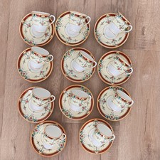 Antique 1920s Royal Worcester Daytona Red Demitasse Cups & Saucers, Set Of 12 picture