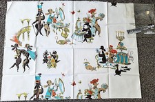 Vtg 1950s Everglaze Cotton Fabric Remnant Aristocrat Poodles Novelty 26