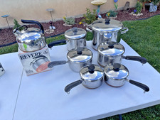LOT OF 13 PIECES VTG 1801 Revere Ware Pot Pan Set Copper Bottom (1 NOT COPPER B. picture