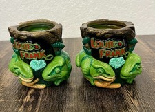 Set of 2 Vintage 1999 Budweiser Louie & Frank Lizards 3D Rubber Can Koozie Green picture