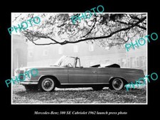 OLD LARGE HISTORIC PHOTO OF 1962 MERCEDES BENZ 300 SE LAUNCH PRESS PHOTO 1 picture