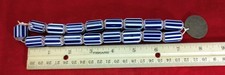 VERY PRETTY GROUP OF OLD FANCY CHEVRON TRADE BEADS WITH COIN PENDANT  N113 picture