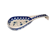 Boleslawiec Polish Pottery Stoneware Folk Art Spoon Rest Lg 10