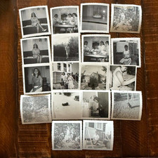Vintage Photo Lot B&W Snapshots Family Houses 1960s Women Ephemera Crafts OOAK picture