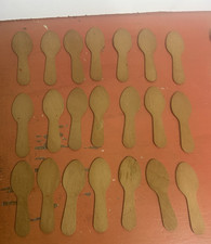 Lot 21 vtg 1960s wooden ice cream dairy spoons cafeteria sample drug store aged picture