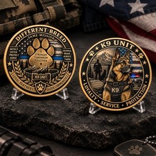 K9 Unit Challenge Coin Different Breed Same Mission Thin Blue Line Gift picture